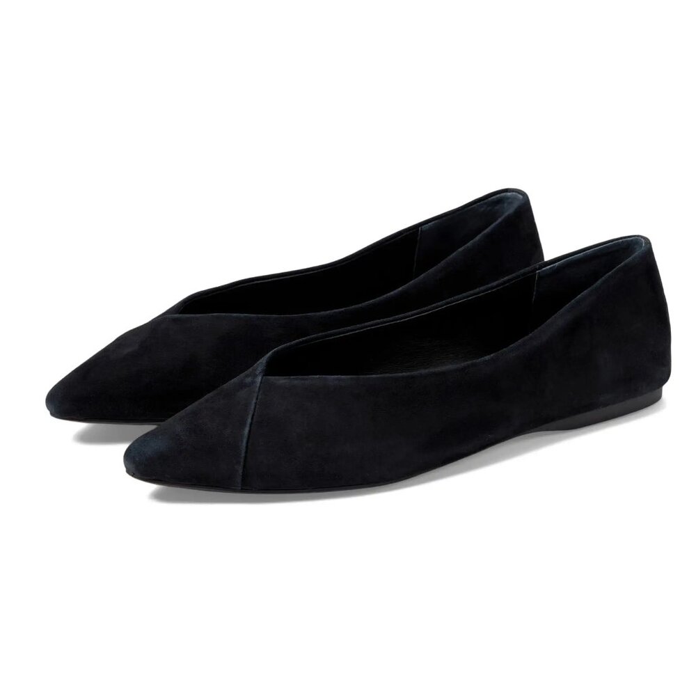 Birdies The Goldfinch Black Suede Pointed-Toe Ball Size 10